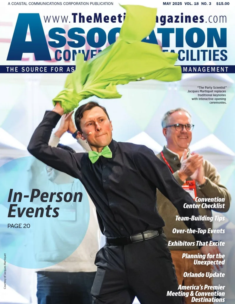 Association Conventions & Facilities magazine cover featuring Jacques W. Martiquet